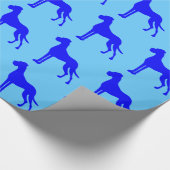Blauer Deutsche Dogge Geschenkpapier (Ecke)