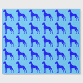 Blauer Deutsche Dogge Geschenkpapier (Flach)