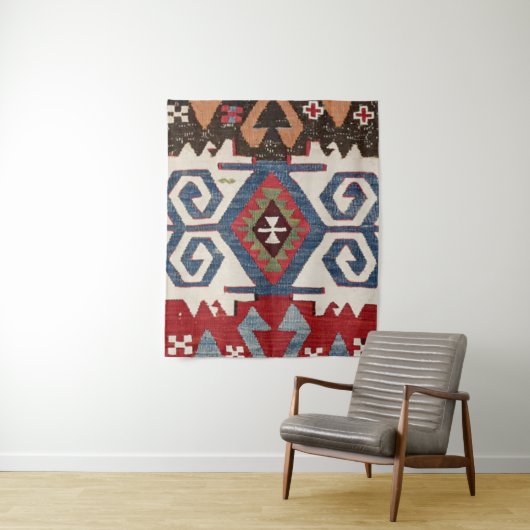 Blauer Diamant Arrow Konya Cowboy Sattel  Wandteppich (Beispiel)