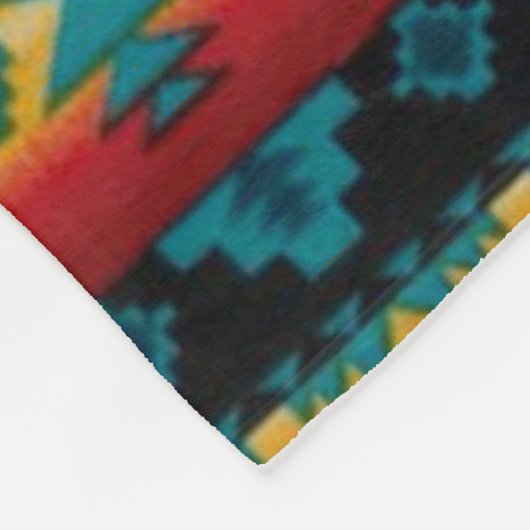 BLAUER Diamant-aztekischer Druck Fleecedecke (Ecke)