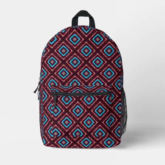 Blauer Diamant Bedruckter Rucksack (Vorderseite)