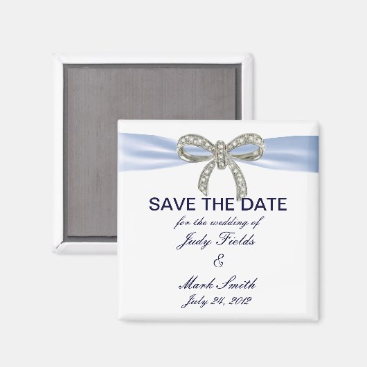 Blauer Diamant-Bogen, der Save the Date Magneten Magnet (Vorderseite/Rückseite)