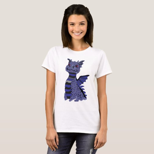 Blauer Diamant-Drache T-Shirt (Vorne ganz)