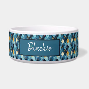 Blauer Diamant-Hundeschüssel mit individuellem Nam Napf
