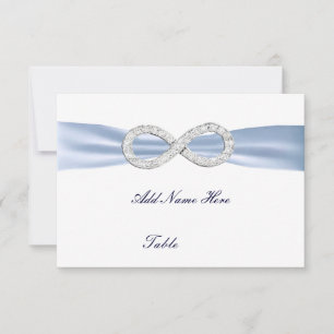 Blauer Diamant-Infinity-Hochzeitstisch-Platzkarte Einladung