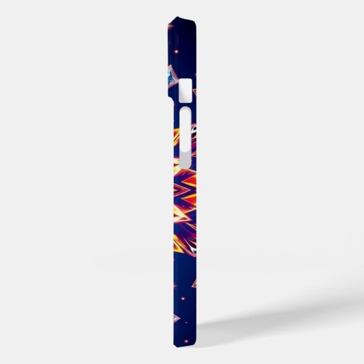 Blauer Diamant mit orange-gelbem Glow Phone Case-Mate iPhone Hülle (Rückseite / Links)