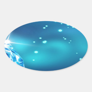 blauer Diamant Ovaler Aufkleber