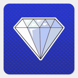 Blauer Diamant Quadratischer Aufkleber