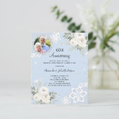 Blauer Diamantenflor 60. Hochzeitseinladung (Stehend Vorderseite)