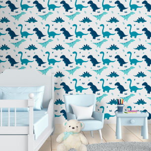 Blauer Dinosaurier Baby Jungen Nursery Peel & Stic Tapete