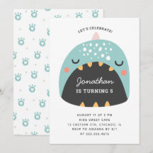 Blauer Dinosaurier. Kinder lustiges Dino. Geburtst