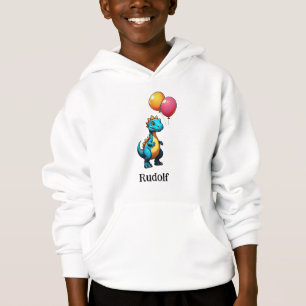 Blauer Dinosaurier mit Ballons Hoodie