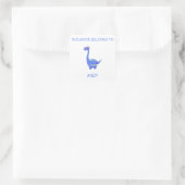 Blauer Dinosaurier Quadratischer Aufkleber (Tasche)