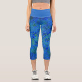 Blauer Dinosaurier verborgen Capri Leggings (Vorderseite)