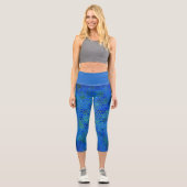Blauer Dinosaurier verborgen Capri Leggings (Vorderseite)