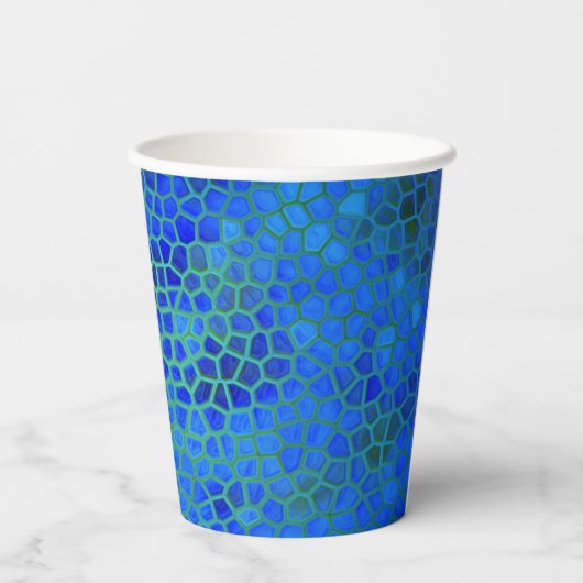 Blauer Dinosaurier verborgen Pappbecher (Rückseite)