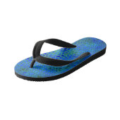 Blauer Dinosaurier Verborgenes Paar von Flip Flops Kinderbadesandalen (Schrägansicht)