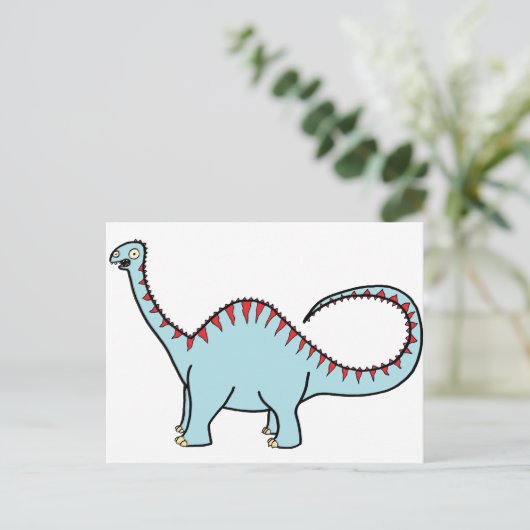 Blauer Diplodocus Postkarte (Stehend Vorderseite)