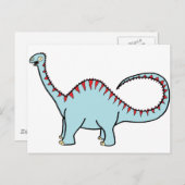 Blauer Diplodocus Postkarte (Vorne/Hinten)