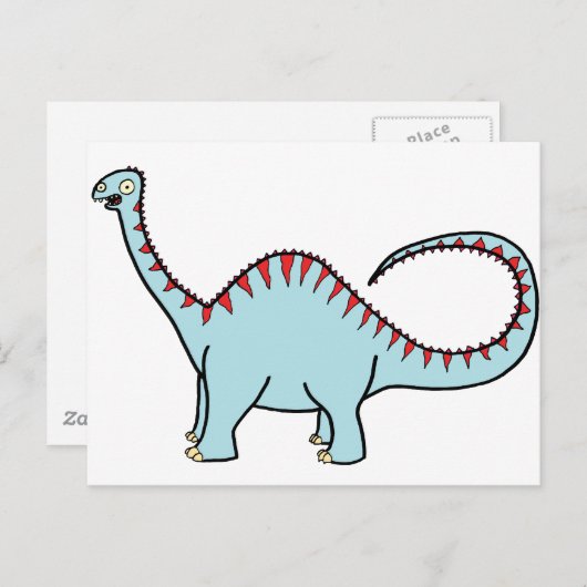 Blauer Diplodocus Postkarte (Vorne/Hinten)