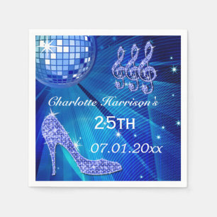 Blauer Disco-Ball-und Schein-Heels 25. Serviette