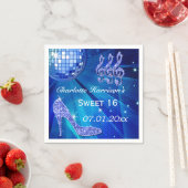 Blauer Disco-Ball und Schein-Heels-Bonbon 16 Serviette (Beispiel)
