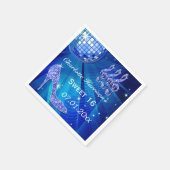 Blauer Disco-Ball und Schein-Heels-Bonbon 16 Serviette (Ecke)