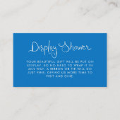 Blauer Display-Dusche mit Whimsical Handschrift Begleitkarte (Vorderseite)
