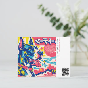 Blauer Dogge-Ankündigung Postkarte