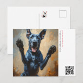 Blauer Dogge-Ankündigung  Postkarte (Vorne/Hinten)