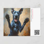 Blauer Dogge-Ankündigung  Postkarte (Vorderseite)