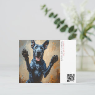 Blauer Dogge-Ankündigung  Postkarte