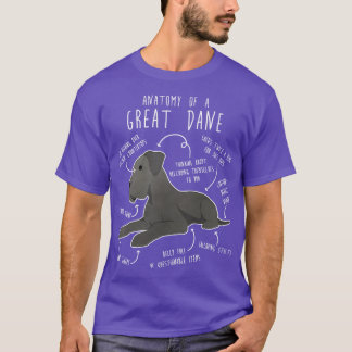 Blauer Dogge-Hund Anatomie T-Shirt