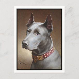 Blauer Dogge von Carl Reichert Postkarte