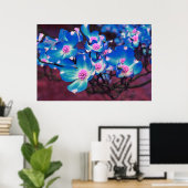 Blauer Dogwood Poster (Heimbüro)