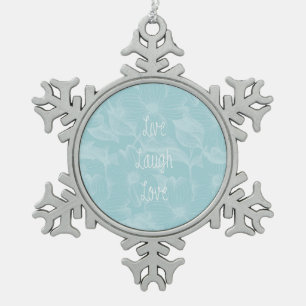 Blauer Dogwood Schneeflocken Zinn-Ornament