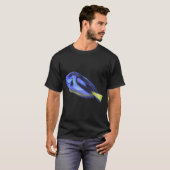 Blauer Doktorfisch Wasserfarben Fisch T-Shirt (Vorne ganz)