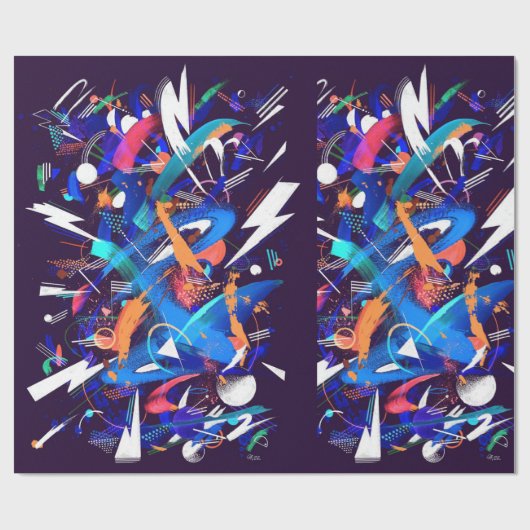 Blauer Donner Geschenkpapier (Flach)