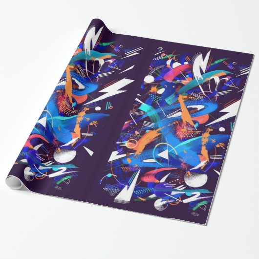 Blauer Donner Geschenkpapier (Ungerollt)