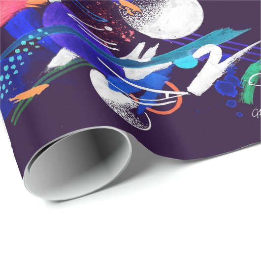 Blauer Donner Geschenkpapier (Rolleneckpunkt)