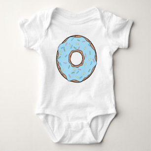 Blauer Donut, Doughnut, Eisen, Sprinklen, Zuckergu Baby Strampler