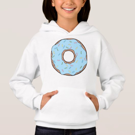 Blauer Donut, Doughnut, Eisen, Sprinklen, Zuckergu Hoodie (Vorderseite)
