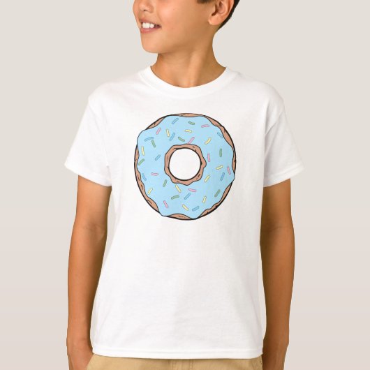 Blauer Donut, Doughnut, Eisen, Sprinklen, Zuckergu T-Shirt (Vorderseite)