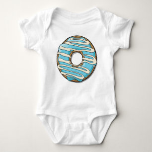 Blauer Donut, Doughnut, Icing, Zuckerguss, Glaze Baby Strampler