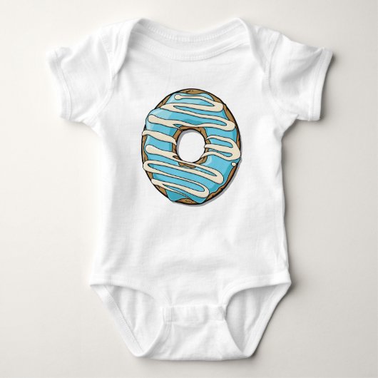 Blauer Donut, Doughnut, Icing, Zuckerguss, Glaze Baby Strampler (Vorderseite)