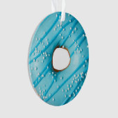 Blauer Donut gedruckte Acrylschmuck Ornament (Vorderseite)