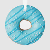Blauer Donut gedruckte Acrylschmuck Ornament (Rückseite)
