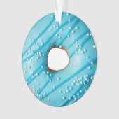 Blauer Donut gedruckte Acrylschmuck Ornament (Vorderseite)