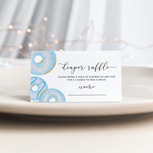 Blauer Donuts Gewinnschein Begleitkarte