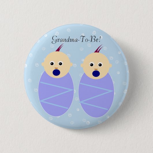 Blauer Doppeljungen-Großmutter-Knopf Button (Vorderseite)
